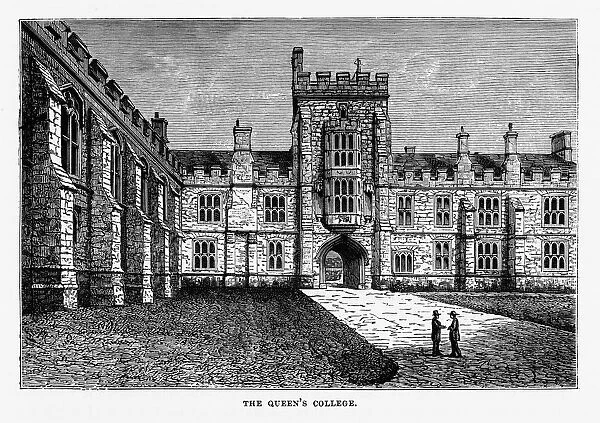 Queenas College, Cork, County Cork, Ireland Victorian Engraving, 1840