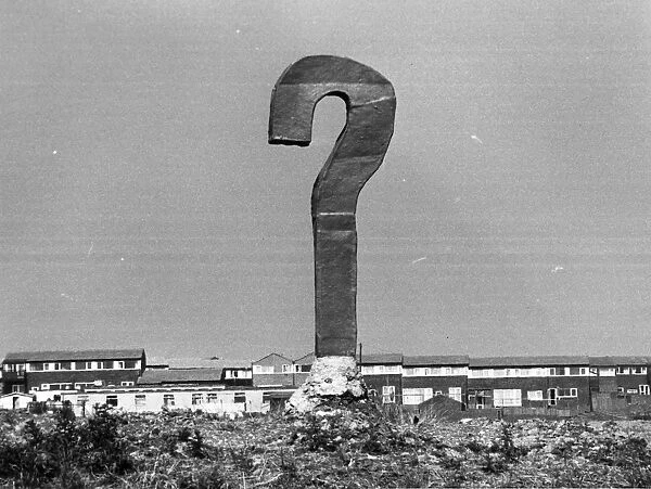 Question Mark. September 1975: An upright piece of scrap metal