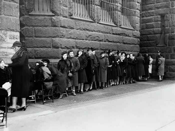 Framed Print : Queue Of Unemployed Women Framed Print : Queue Of Unemployed Women