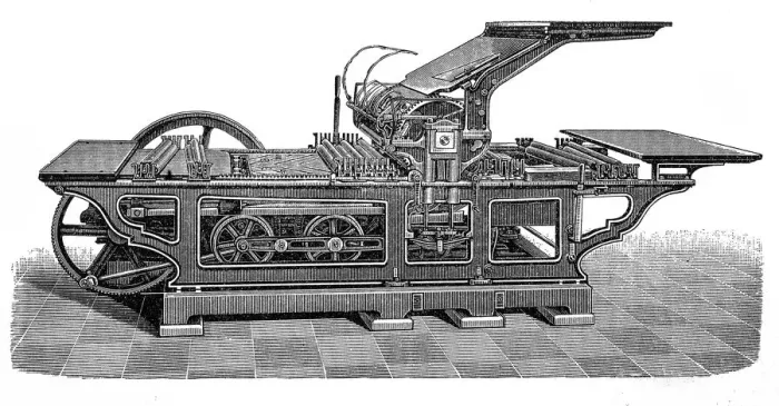 Framed Print : Quick-acting light printing press