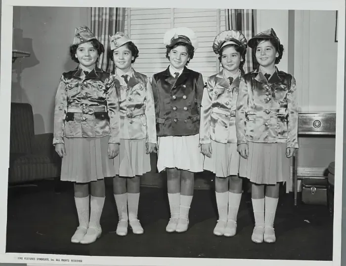 Framed Print : The Quintuplets Dressed in Armed Forces Uniforms Framed Print : The Quintuplets Dressed in Armed Forces Uniforms