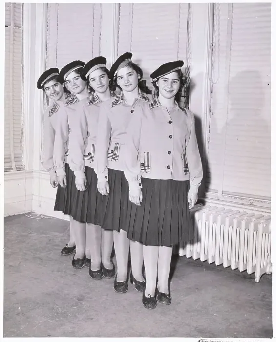 Framed Print : The Quintuplets Posing in Sailor Outfits Framed Print : The Quintuplets Posing in Sailor Outfits