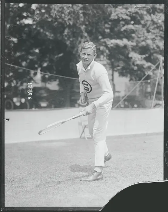 Framed Print : R. L. Murray with Tennis Racket Framed Print : R. L. Murray with Tennis Racket