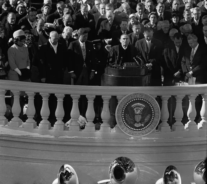 Framed Print : Rabbi Glueck Performing Prayers During John Kennedy's Inauguration Framed Print : Rabbi Glueck Performing Prayers During John Kennedy's Inauguration