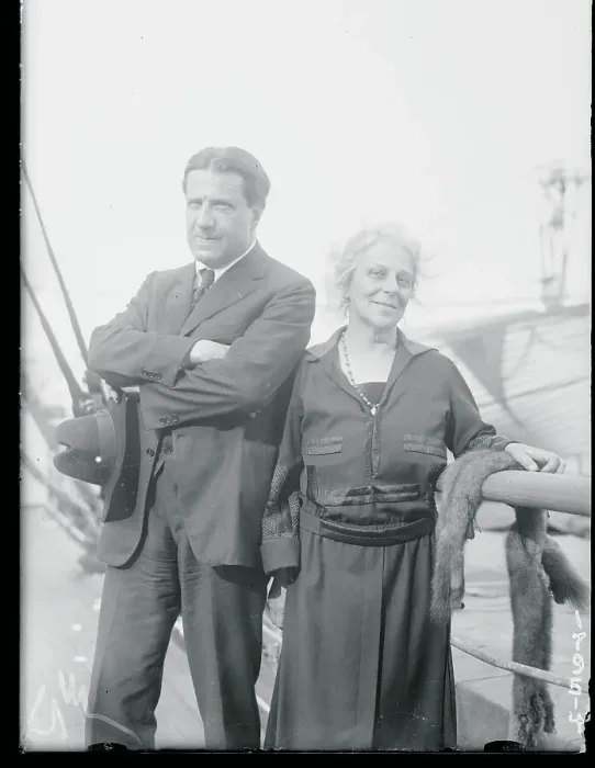 Framed Print : Rabbi and Wife Traveling on Ship Framed Print : Rabbi and Wife Traveling on Ship