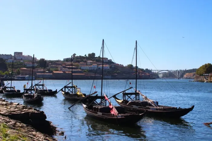 Framed Print : Rabelo boats in Douro river, Porto Framed Print : Rabelo boats in Douro river, Porto