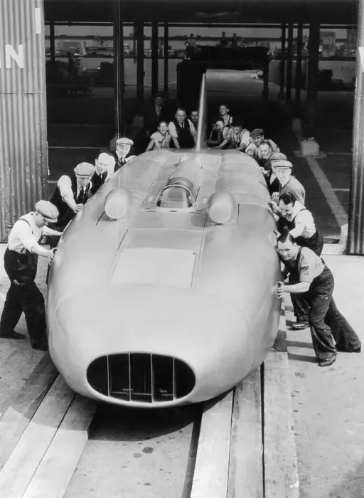 Framed Print : Race Assistants Giving Car of George Eyston a Shove Framed Print : Race Assistants Giving Car of George Eyston a Shove