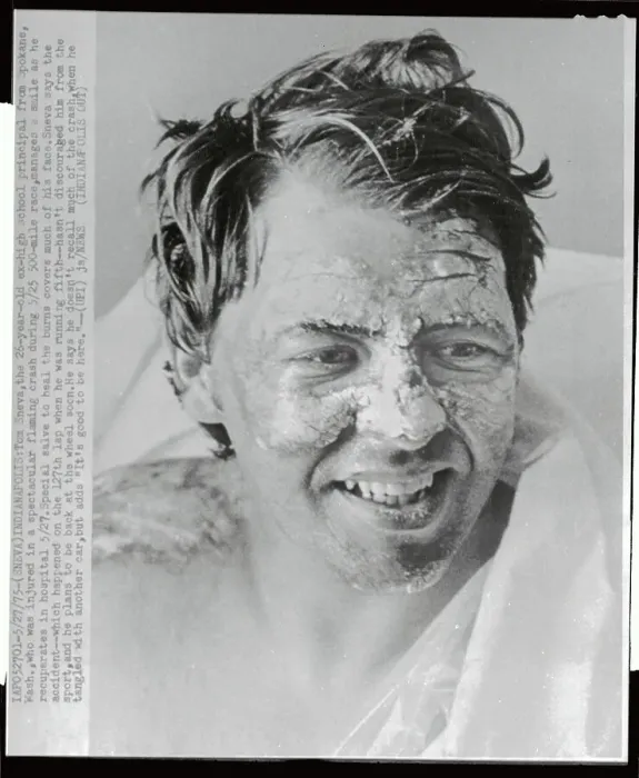 Framed Print : Race Car Driver After Crash Framed Print : Race Car Driver After Crash