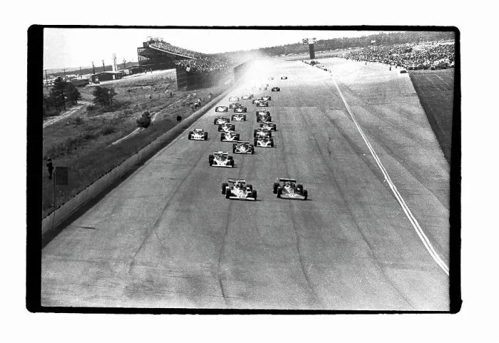 Framed Print : Race Cars Racing on Track Framed Print : Race Cars Racing on Track