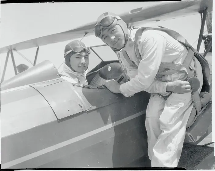 Framed Print : Race Pilots with Plane Framed Print : Race Pilots with Plane
