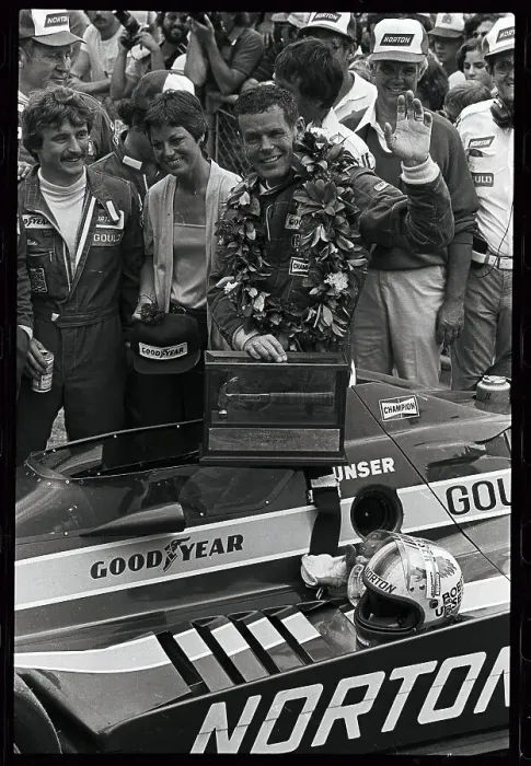 Framed Print : Race Winner Bobby Unser Waving Framed Print : Race Winner Bobby Unser Waving