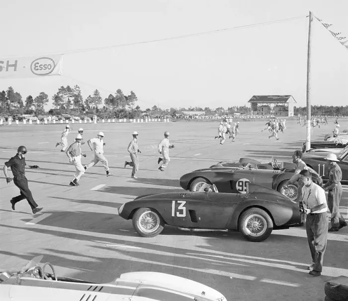Framed Print : Racecar Drivers Running to Cars at Start of Race Framed Print : Racecar Drivers Running to Cars at Start of Race