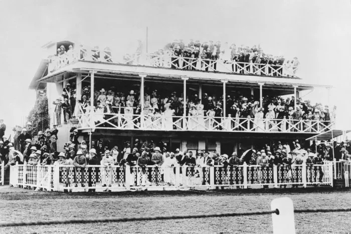 Framed Print : Racegoers In Poona Framed Print : Racegoers In Poona