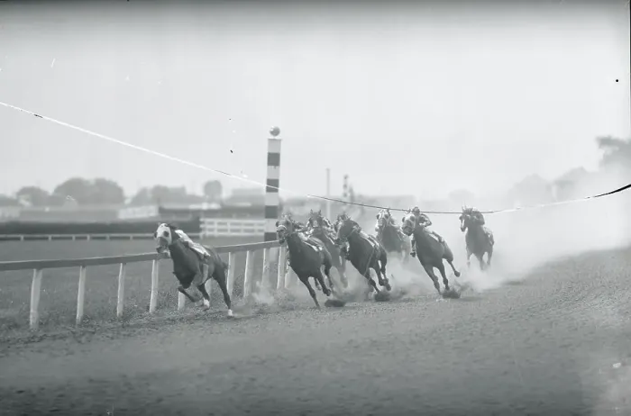 Framed Print : Racehorses Competing in Race