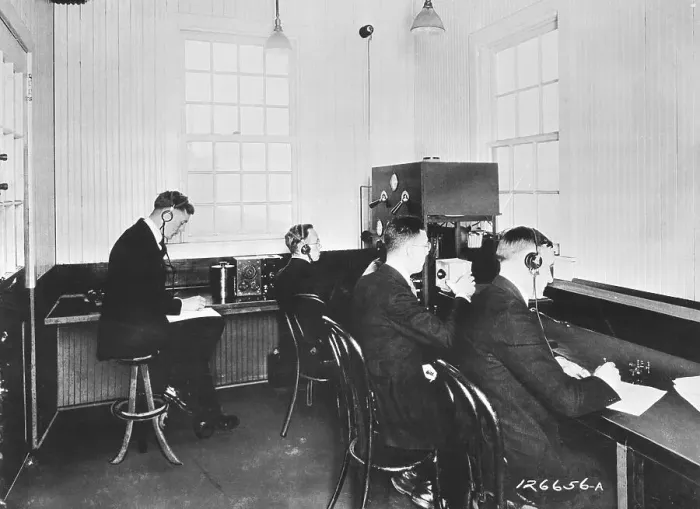 Framed Print : Radio Broadcasters During Harding and Cox Election Runoff Framed Print : Radio Broadcasters During Harding and Cox Election Runoff