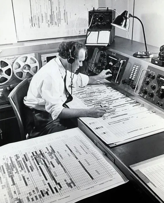 Framed Print : Radio Free Europe Engineer In Studio Framed Print : Radio Free Europe Engineer In Studio