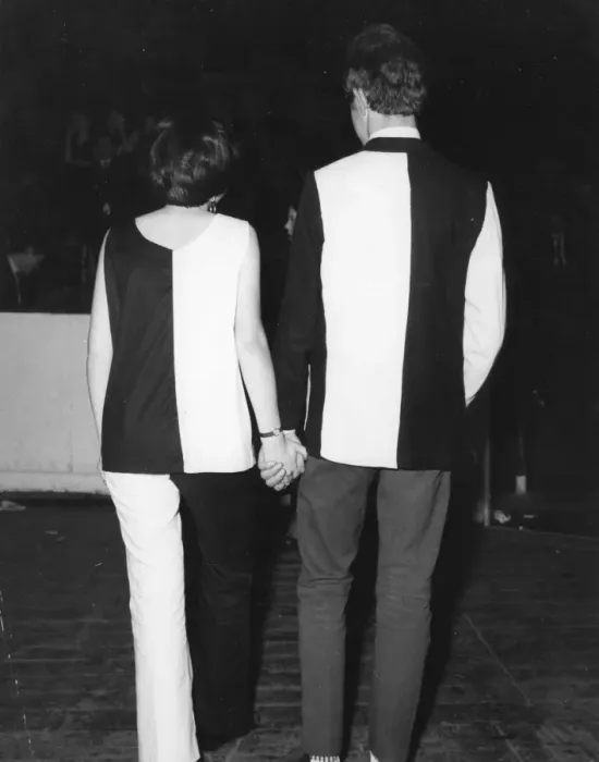 Framed Print : Rag Ball. A couple wearing matching black and white outfits at a Rag Time Framed Print : Rag Ball. A couple wearing matching black and white outfits at a Rag Time