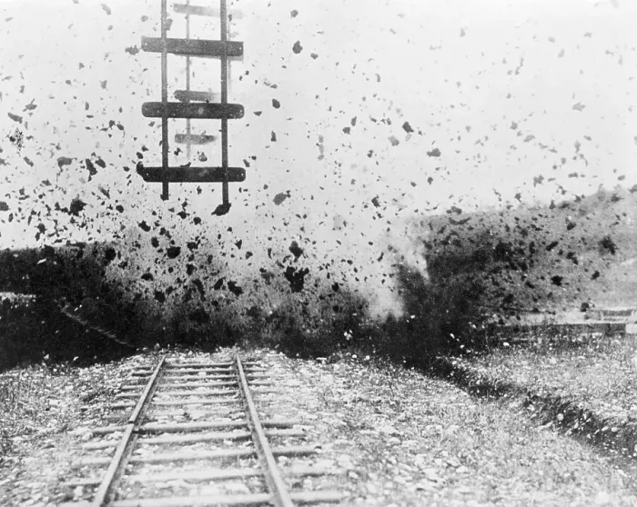 Framed Print : Railroad Destroyed by Gunfire Framed Print : Railroad Destroyed by Gunfire