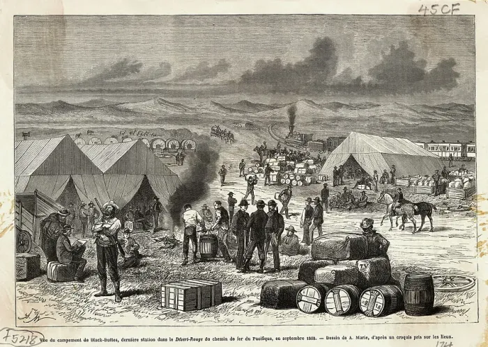 Framed Print : Railroad Encampment in 1868