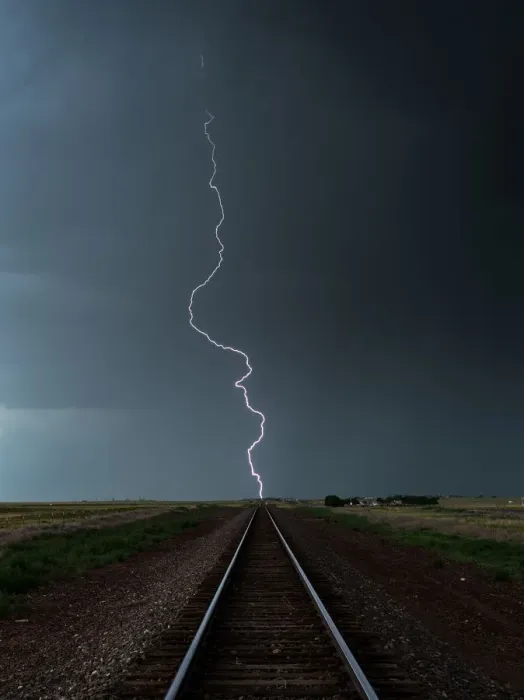 Framed Print : Railroad Lightning Bolt. McClave, Colorado, USA Framed Print : Railroad Lightning Bolt. McClave, Colorado, USA