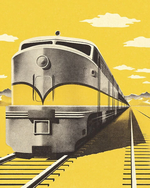 Railroad Tracks and Train