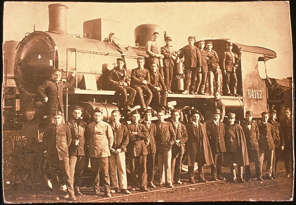 Railroad Workers with Train