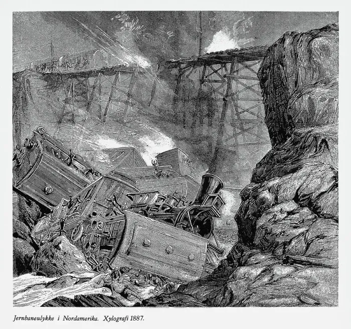Framed Print : Railway Accident and Derailing in North America Engraving, 1887 Framed Print : Railway Accident and Derailing in North America Engraving, 1887