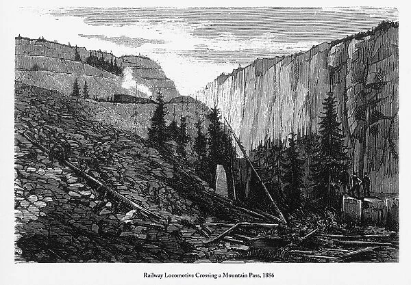 Railway Locomotive Crossing a Mountain Pass, 1886