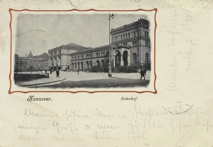 Framed Print : Railway station, Hannover, Lower Saxony, Germany, postcard with text, view around ca 1910, historical, digital reproduction of a historical postcard, public domain, from that time, exact date unknown Framed Print : Railway station, Hannover, Lower Saxony, Germany, postcard with text, view around ca 1910, historical, digital reproduction of a historical postcard, public domain, from that time, exact date unknown
