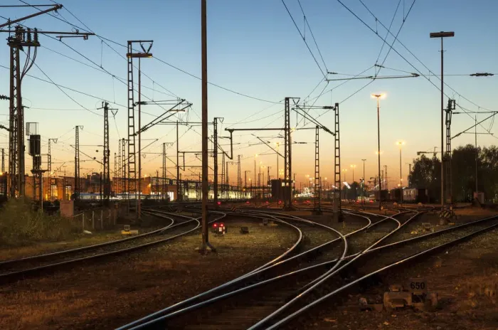Framed Print : Railway tracks near Munichs main railway station, Munich, Upper Bavaria, Bavaria, Germany Framed Print : Railway tracks near Munichs main railway station, Munich, Upper Bavaria, Bavaria, Germany