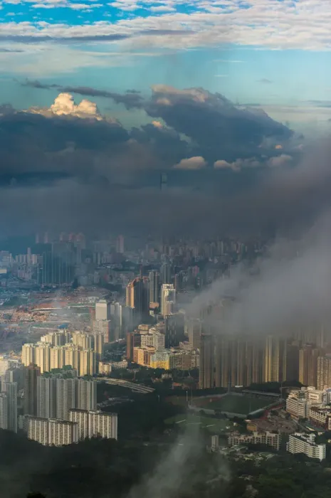Framed Print : rain cloud over Hong Kong city Framed Print : rain cloud over Hong Kong city