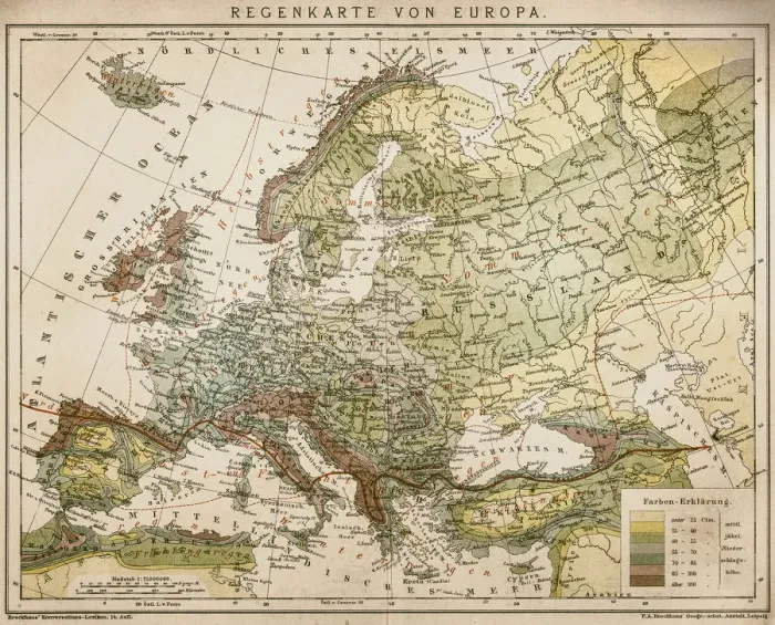 Framed Print : Rain map of Europe Framed Print : Rain map of Europe