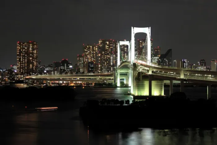 Framed Print : Rainbow Bridge Night Framed Print : Rainbow Bridge Night
