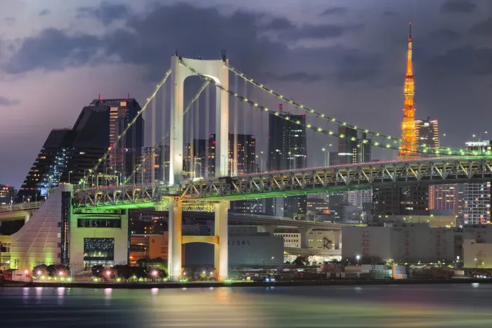 Framed Print : Rainbow Bridge, Tokyo