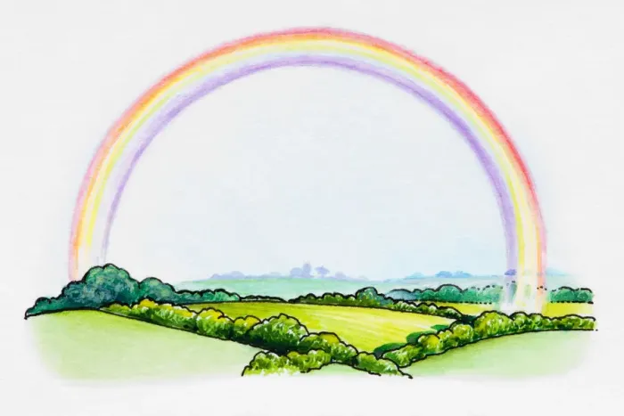 Framed Print : Rainbow above field Framed Print : Rainbow above field