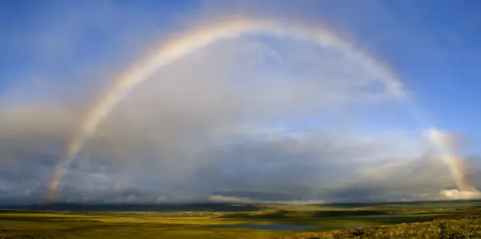 Framed Print : Rainbow, Heradsfloi Bay, Iceland, Europe Framed Print : Rainbow, Heradsfloi Bay, Iceland, Europe