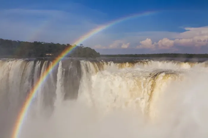 Framed Print : Rainbow over the Iguazu Falls at sunset Framed Print : Rainbow over the Iguazu Falls at sunset