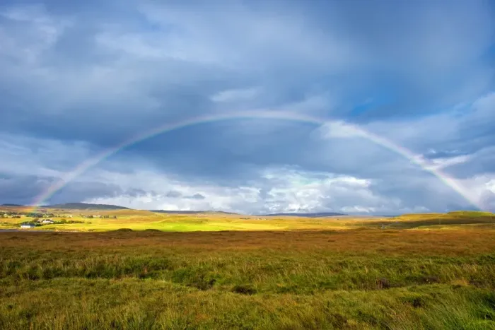 Framed Print : The rainbow over Isle of Skyes field Framed Print : The rainbow over Isle of Skyes field