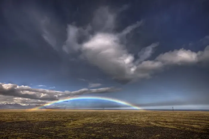 Framed Print : Rainbow over plains