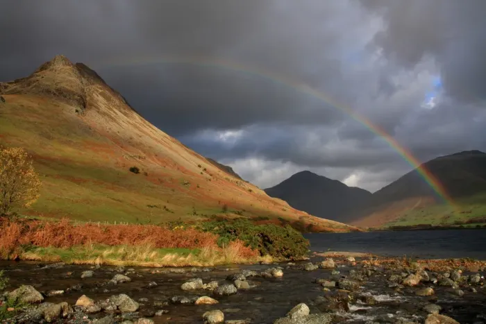 Framed Print : Rainbow in Wast Water