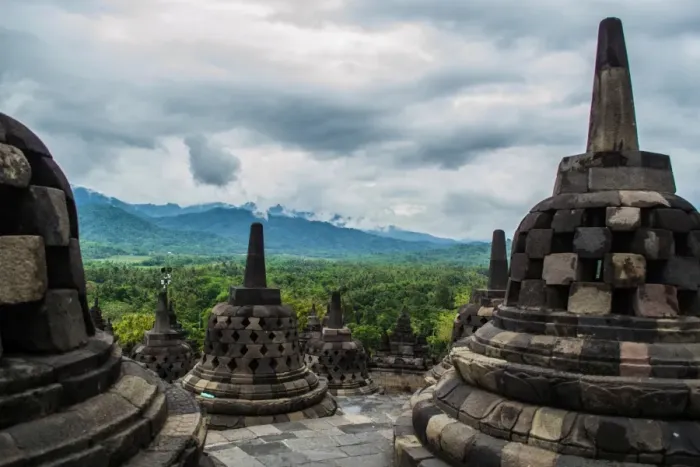 Framed Print : Rainy season in Borobudur Framed Print : Rainy season in Borobudur