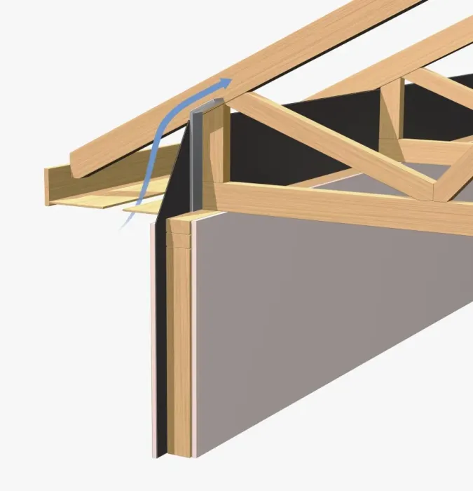 Framed Print : Raised heel truss on roof, close-up Framed Print : Raised heel truss on roof, close-up
