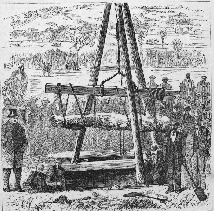 Framed Print : Raising The Cardiff Giant Framed Print : Raising The Cardiff Giant
