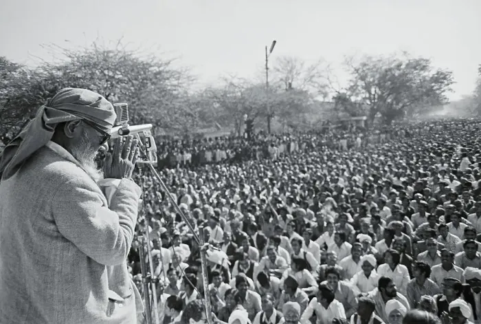 Framed Print : Raj Narain Speaking to Massive Audience Framed Print : Raj Narain Speaking to Massive Audience
