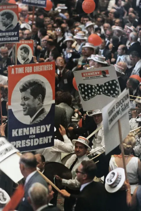 Framed Print : Rally Goers with Signs for John F. Kennedy Framed Print : Rally Goers with Signs for John F. Kennedy