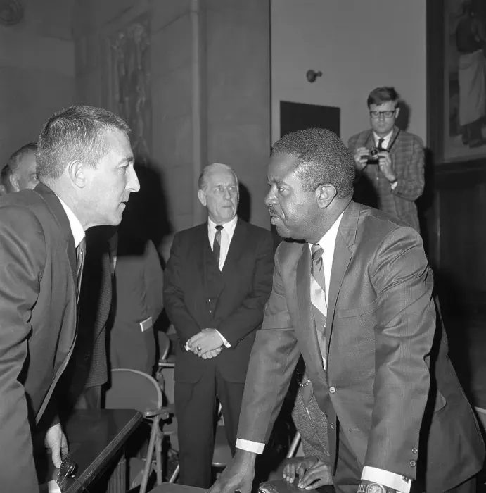 Framed Print : Ralph Abernathy and Stewart Udall Face-to-Face Framed Print : Ralph Abernathy and Stewart Udall Face-to-Face