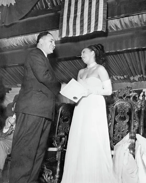 Framed Print : Ralph Bunche Gives Josephine Baker a Certificate Framed Print : Ralph Bunche Gives Josephine Baker a Certificate