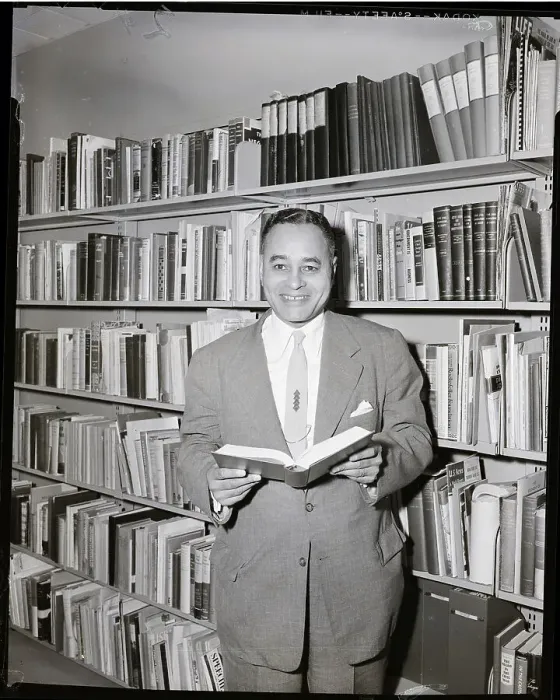 Framed Print : Ralph Bunche Smiling in Office Framed Print : Ralph Bunche Smiling in Office