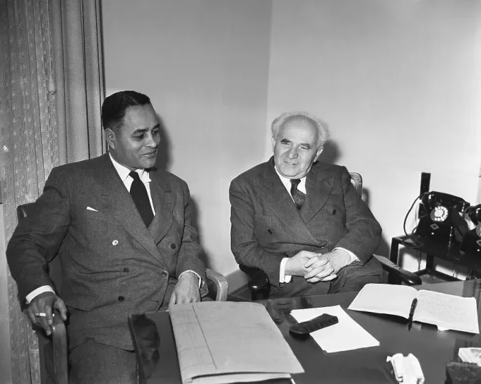 Framed Print : Ralph Bunche Talking with Ben Gurion Framed Print : Ralph Bunche Talking with Ben Gurion
