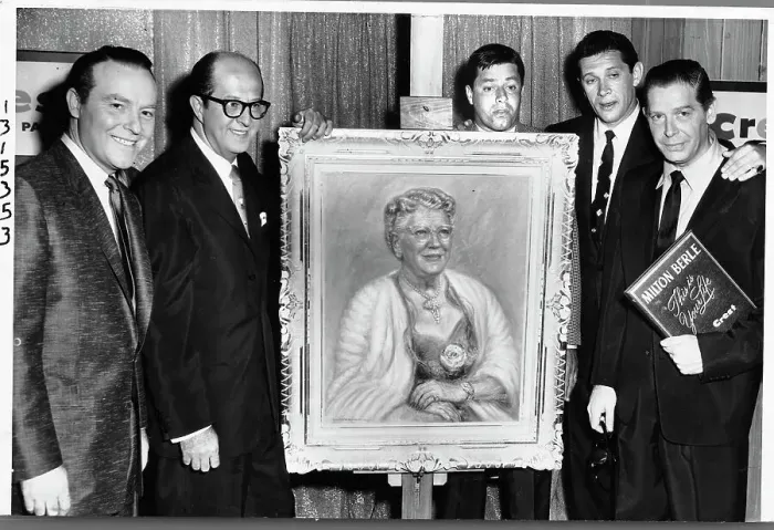 : Ralph Edwards and Others with Painting : Ralph Edwards and Others with Painting